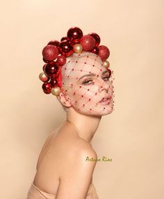 Pretty Fun Christmas headpiece made on a red satin headband with Red and Gold ornaments, red veil with Swarovski crystals. Its light and easy to wear. Fascinator comes with a hat box. Note: The real color is a deeper and brighter holiday red, The lighting at the photo studio changed the color and made it look dry/rust Please check my store where you will find other beautiful headpieces :) Thank you AR> Red Christmas Costume Hat For Party, Red Christmas Party Costume Hat, Red Christmas Party Headpiece, Red Structured Crown Costume Hat For Wedding, Red Mini Hat For Christmas Party, Red Structured Crown Hat For Weddings, Red Christmas Holiday Headband, Christmas Festive Headband Headpiece, Festive Christmas Headband