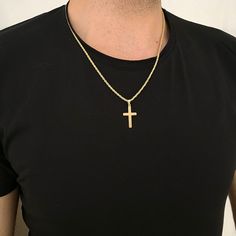 Elevate your style with this striking gold rope chain featuring a classic cross pendant. Perfect for both men and women, this elegant necklace is ideal for those who enjoy quality religious jewelry. Available in various lengths, it offers a versatile fit for any occasion. Handmade with high-quality craftsmanship, it ensures durability and timeless appeal. Whether a meaningful gift or a personal statement piece, this cross necklace adds a sophisticated touch to any outfit. Features: *Material: 92 Yellow Gold Cross Pendant Chain Necklace, Gold Cross Necklace With Rope Chain, Cross Necklace With Rope Chain As Gift, Yellow Gold Cross Pendant Necklace With Rope Chain, Yellow Gold Necklace With Rope Chain And Cross Pendant, Gold Chain Cross, Gold Crucifix Necklace, Iphone Store, Dainty Cross Necklace