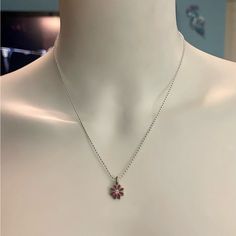 Brand New Without Tags And Super Dainty Describes This Authentic Coach Hot Pink Enamel Crystal Mini Daisy Pendant Beautifully Displayed On This Genuine .925 Sterling Silver Necklace. Featuring Hot Pink Flower Petals And A Clear Center Crystal. Designer Trademark Stamped Coach On Backside Of Daisy. Necklace Measures 18” In Length. Lobster Claw Clasp Closure! Small Sterling Silver Necklaces, Hypoallergenic Silver Jewelry With Flower Pendant, Hypoallergenic Silver Flower Pendant Jewelry, Small White Sterling Silver Necklaces, Small White Sterling Silver Necklace, Hypoallergenic Pink Sterling Silver Necklace, Coach Sterling Silver Jewelry, Silver Round Charm Necklace 16 Inch, Coach Silver Jewelry For Gift