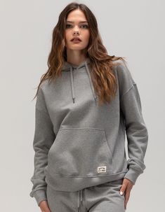 Brixton French Terry Hoodie. Woven Branding Tag At Left Hem. Drawstring Hood. Cuffed Long Sleeves And Hem. Kangaroo Pocket. Heathered Grey. 100% Cotton. Machine Wash. Imported. Model Is Wearing A Size Small. Model Measurements:height: 5'8" Bust: 31"waist: 23.5"hips: 34.5" Comfy Winter Sweats With Drawstring, Fall Drawstring Hoodie Sweatshirt, Cozy Hoodie With Drawstring, Cozy Hooded Hoodie With Drawstring, Cozy Sweats With Drawstring For Winter, Cozy Spring Sweatshirt With Drawstring, Cozy Winter Sweats With Drawstring, Cozy Drawstring Sweatshirt For Spring, Relaxed Fit Sweats With Drawstring Hood For Fall