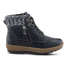 Winter Ankle Wedge Boots, Black Ankle Wedge Boots For Winter, Black Winter Ankle Wedge Boots, Winter Casual Ankle Wedge Boots, Casual Winter Ankle Wedge Boots, Fall Cold Weather Ankle Boots, Ankle-high Boots For Cold Weather In Fall, Ankle-high Boots For Cold Weather And Fall, High-top Lace-up Boots For Cold Weather In Fall