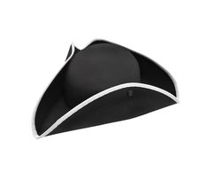 PRICES MAY VARY. Available in ONE Adult Size fits most approximately 58-59 cm. Please check your size. Revolutionary war costume Tricorn Hat 100% Polyester and comfortable to wear. Sides have snaps so you can style the hat multiple ways. Classic Tricorn Design: This black pirate hat features the iconic three-cornered shape, perfect for completing your pirate or Renaissance costume. Triangular shape Black and Brown hat fits approximately 59 cm. The gold trim fits about 60 cm. Each hat is about 4 Pirate Style Black Costume Accessories For Cosplay, Black Pirate Costume Accessories For Cosplay, Pirate-themed Black Costume Accessories, Black Pirate Costume Accessories For Themed Events, Fitted Hat For Cosplay, Fitted Black Themed Hat, Colonial Hat, Pirate Costume Accessories, Tricorn Hat