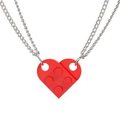 PRICES MAY VARY. Lego couple necklace:Creative bricks pendant necklace,puzzle lego heart necklace,the different colors bricks can be assembled together,as friendship or valentines day jewelry gift Quality:Necklace made of hypo allergenic alloy+resin material,which will not be allergic,will not fade,high quality.Length adjustable fit any size.So perfect for adult Occasion:Matching things for couples necklace whether it's for dates,parties,weddings,and everyday wear,pair it with a dress or pair it Lego Heart Necklace, Geometric Pendant Necklace, Sparkly Shoes, Number Necklace, Crystal Sandals, Couple Necklaces, Friendship Necklaces, Valentines Necklace, Mens Pendant