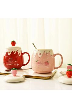 the strawberry tea set is ready to be eaten