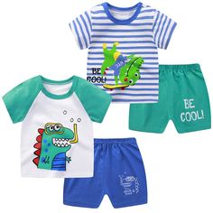 PRICES MAY VARY. Toddler boys T-shirts and shorts set with animals print: dinosaur, shark, elephant, excavator, enjoy the vibrant Summer time These cute animals print Summer outfits are suitable for toddler boys from 12 months to 6 years old Cotton fabric provides great softness, comfort, and breathability. (Tags are outside of clothes on the seam, you can cut them off) These shirts and shorts are ideal for daily casual wear, play wear, outdoor wear, sports wear (Spring & Summer, Fall) 2 Sets of Dinosaur Tshirt, Shirts And Shorts, Animals Print, Animal Print Shirts, Boys Summer Outfits, Clothes Outfit, Yellow Shirts, Little Outfits, Sports Wear