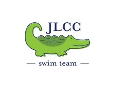 a green alligator with the word jlcc swim team on it's chest