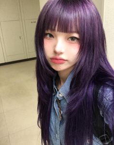 Girl With Purple Hair, Korean Hair Color, Asian Short Hair, Hair Color And Cut, Hair Inspo Color, Aesthetic Hair