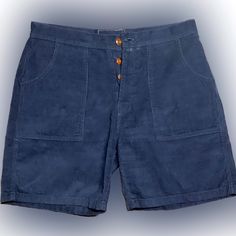 1970’s Called. They Want Their Shorts Back. Classic Navy Men Birdwell Beach Britches Size 32 Corduroy Shorts Retail $150 Euc Pinhole Above Rear Pocket Outseam 17” Vintage Bottoms With Button Closure And Relaxed Fit, Beach Bottoms With Button Closure And Relaxed Fit, Relaxed Fit Beach Bottoms With Button Closure, Relaxed Fit Bottoms With Button Closure For Beach, Blue Retro Shorts With Relaxed Fit, Retro Blue Relaxed Fit Shorts, Vintage Bermuda Bottoms With Pockets, Retro Bottoms With Pockets For Vacation, Retro Vacation Bottoms With Pockets