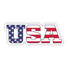 the word usa with an american flag pattern on it's back and bottom corner