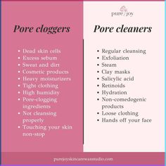 Are your pores clogged? 👀 They can manifest as blackheads, whiteheads, or even those pesky bumps that seem to never go away. It's frustrating, isn't it? Here's a list of what might be causing these unwelcome guests: dead skin cells, excess sebum, makeup residue, heavy moisturizers... Sounds familiar, right? We've all been there! But fret not, because I've got the solutions! 🙌 There are ways to combat them. ℹ️ Regular cleansing and exfoliation can help remove dead skin cells and unclog pore... No Pores Skincare, Sebum Removal Clogged Pores, Clogged Pores Skincare, Products For Clogged Pores, Unclog Pores On Face, Dead Skin On Face, Pores And Blackheads, Healing Acne, Pore Cleaning