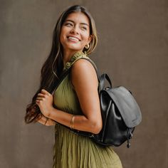 Our Bucket Backpack is an effortless hands-free bag you'll want to use on the regs! Relaxed leather drawstring and sturdy magnetic flap closure Interior pocket fits most smartphones Comfortable and adjustable buckle-straps ensure a perfect fit Our durable leather goods are unlined, featuring the natural suede side of the hide. Since fabric-lined bags inevitably discolor and tear with use, we chose to showcase the soft sueded underside of our hides, ensuring that your bag lasts a lifetime. Bucket Backpack, Hands Free Bag, Portland Leather Goods, Almost Perfect, Casual Design, Top Selling, Free Bag, Leather Goods, Natural Leather