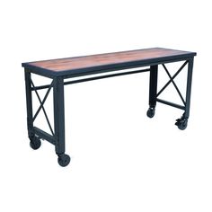 Durasheds furniture 72 in. x 24 in. Duramax Rolling Industrial Desk with Wooden Top (4 Size Options) Adjustable Height Work Table, Adjustable Height Workbench, Rolling Workbench, Workbench Table, Industrial Workbench, Rolling Desk, Mobile Workbench, Old Desks, Industrial Desk