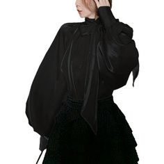 Black Lantern Sleeve Top For Party, Black Lantern Sleeve Party Top, Oversized Party Blouse For Fall, Oversized Fall Party Blouse, Black Puff Sleeve Tops For Winter, Black Lantern Sleeve Tops For Winter, Elegant Black Oversized Tops, Flowy Shirts, Full Sleeve Blouse