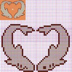 an image of a cross stitch pattern with two hands holding a coffee cup in the shape of a heart