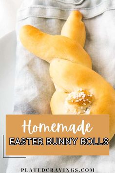 These Easter Bunny Rolls are so easy to make and perfect for brunch or dinner! Made from fool-proof homemade yeast dough, these cute bunny-shaped rolls are buttery, fluffy, and so cute with their salty tails.