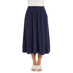 Jessica London Women's Plus Size Soft Ease Midi Skirt .This A-line skirt is comfy, casual and makes effortless outfits every time. The relaxed fit and pull-on design make them perfect for everyday wear. A-line silhouette32" lengthCotton/polyesterElasticized waistbandSide slash pockets.Machine washImported . About the brand: Style To Live By. Jessica London specializes in head-to-toe womens plus size clothing outfitting that works for youwork days, special days, every day. Our classic designs com Plus Size Soft, Effortless Outfit, Ladies Of London, Work Wear Women, Brand Style, Busy Life, Comfy Casual, A Line Skirt, Plus Size Clothing