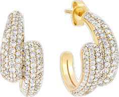 Luxury Gold Small Hoop Diamond Earrings, Classic Diamond-cut Hoop Earrings, Luxury Diamond-cut Hoop Earrings, Timeless Diamond-cut Diamond Hoop Earrings, Luxury Gold-plated Hoop Earrings With Diamond Accents, Lifestyle Shop, Rose Gold Diamonds, White Diamonds, White Gold Diamonds