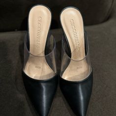 Black Cecconello Hells With Clear Plastic. Size 6, Never Worn Chic Black Heels For Cocktail, Chic Black Heels, Clear Plastic, Shoes Women Heels, Shoes Heels, Womens Sizes, Size 6, Women Shoes, Heels