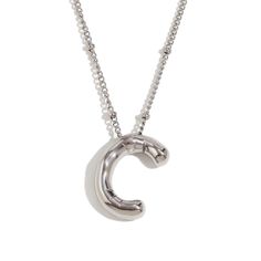 Bubble/Balloon Letter C Initial Necklace Elevate Your Style With Our Very Popular Silver Bubble Initial Necklace. Balloon Letter Pendant On A Delicate Beaded Satellite Chain. Chain Length - 17 1/2- 19 1/2 Inches All Jewelry Comes Beautifully Packaged And Ready For Gift Giving. #Balloon #Bubble #Necklace #Initial #Silver C Initial Necklace, C Initial, Bubble Necklace, Bubble Balloons, Necklace Initial, Letter Balloons, Letter C, Letter Pendants, Initial Necklace