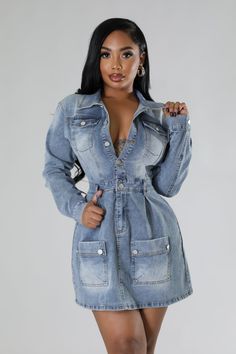 Mini denim dress Mini Denim Dress, Denim Collar, Jean Outfit, Dress Denim, Ootd Ideas, Monokini Swimsuits, Denim Romper, Denim Maxi Skirt, Activewear Sets