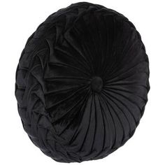 Dimensions: 16" H x 16" W x 4.81" D Shape: Circle Color: Black Content: 100% Polyester Quantity: 1 Care: Spot Clean Only Create an inviting space to relax in with this lovely Velvet Round Pillow. This plush pillow has a circular shape with a tufted center and a folded edge, all in a soft velvety material. Pair it with patterned pillows, warm blankets, and more for a cozy spot everyone will be eager to enjoy! How To Make A Round Pillow, Goth Apartment Decor Bedroom, Cute Decor Pillows, Gothic Pillows, Gothic Couch, Goth Pillows, Black Velvet Pillows, Boho Goth Decor, Goth Pillow