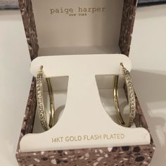 Paige Harper New York 14kt Gold Flash Plated Earrings Hoops New In Box Please Understand That The Actual Color May Be Slightly Different From Photo To Actual Item Due To Photography Lighting/Screen Setting Please Ask Any Questions & Carefully Examine The Pictures Provided. Smoke Free, Pet Friendly Home. Gold Channel Set Earrings For Formal Occasions, 14k Gold Channel Set Gold Hoop Earrings, Gold Channel Set Earrings For Gift, Gold Channel Set Hoop Earrings, Elegant Gold Earrings With Channel Set, 14k Gold Channel Set Earrings As Gift, Gold Channel Set Hoop Earrings Gift, Gold Hoop Earrings Channel Set As Gift, Rhinestone Ear Cuff