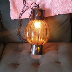 a light that is on top of a couch