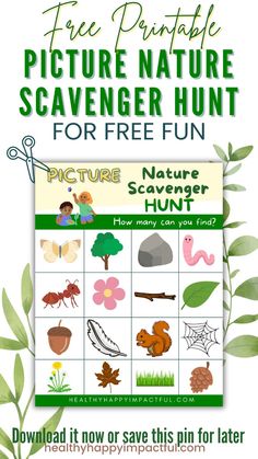 Discover fun and free outdoor activities with this exciting Three Nature Scavenger Hunt! Keep the little ones entertained while exploring the wonders of nature. Download your free printable now and enjoy quality time outside with family or friends. Happy hunting! Free Outdoor Activities, Picture Nature, Free Nature, Printables For Kids