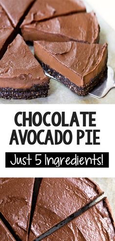 chocolate avocado pie just 5 ingredients and it's so good to eat