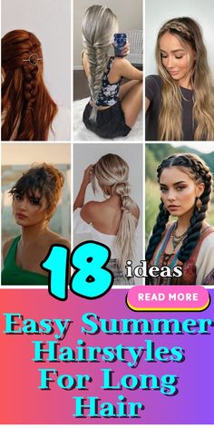 Get ready for summer with these easy summer hairstyles for long hair. Try fun braids, half-up styles, messy fishtail buns, and high ponytails. Perfect for lazy girl days or active adventures, these looks are fashionable, practical, and sure to inspire your next summer hairstyle Every Day Long Hair Styles Simple, Long Hair Summer Styles, Cute Summer Hair, Easy Summer Hairstyles For Medium Hair, Easy Summer Hairstyles For Long Hair, Easy Long Hairstyles Lazy Girl, Summer Hair Styles, Fun Hairstyles For Long Hair, Summer Hairstyles For Long Hair