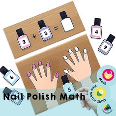 🎨 Transform math practice with our Nail Polish Math Printable! This game makes learning addition and subtraction under 10 engaging and fun. ✋ Develops fine motor skills and reinforces math concepts through hands-on play.  🔢 Perfect for preschool and early learners. Instant download available--grab yours now and start learning through play! 🔒 Secure Access: This is a Digital Download-only product featuring 2 PDF files for printing (US Letter or A4 size). Accessible via computer or mobile brows Learning Addition, Line Math, Math Fluency, Math Games For Kids, Math Practice, Math Game, Math Printables, Early Math, Game For Kids