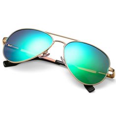 PRICES MAY VARY. ADVANCED POLARIZED GRAY LENSES ► These trendy aviator sunglasses feature high-definition green mirrored with a dual-layer UV protection coating and polarized film to protect your eyes from harmful UVA/UVB rays and resist glare reflected from various environments. Mirrored sunglasses offer maximum comfort and higher color contrast. LIGHTWEIGHT & STYLISH AVIATOR FRAME ►Classic aviator sunglasses are made of ultra-light but strong metal alloy, Anti-oxidation coating, Anti-allergy a Outfit Reference, Outdoor Sunglasses, Classic Aviator Sunglasses, Polarized Aviator Sunglasses, Green Mirror, Gray Lenses, Kids Glasses, Green Mirrors, Men Classic