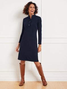 Cotton French Terry Ruffle Dress