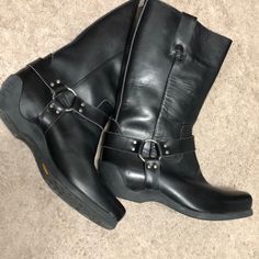 Brand New Never Worn. Vintage Vibe. One Of A Kind Boots! 100% Real Leather. Made In Spain. Size 43 Euro Leather Mid-calf Boots For Outdoor, Casual Mid-calf Leather Boots, Casual Leather Riding Boots, Casual Leather Moto Boots With Snip Toe, Leather Wide Calf Moto Boots Mid-calf, Leather Wide Calf Mid-calf Moto Boots, Wide Calf Leather Moto Boots, Leather Mid-calf Moto Boots For Outdoor, Wide Calf Leather Mid-calf Moto Boots