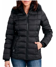 NAUTICA WOMEN'S LIGHT WEIGHT FAUX FUR HOOD PUFFER JACKET (BLACK, XX-LARGE) NEW WITH TAGS Puffy Winter Jacket, Black Winter Coat, Black Puffer Jacket, Quilted Puffer Jacket, Puffer Jacket Women, Women's Jackets, Fur Hood, Winter Coats Jackets, Water Resistant Fabric