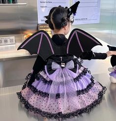 Fashion Kuromi Dress Set For Children PN6447 ●Material:soft ●Note: include Dress,Shirt,Hair clip,Wings,Magic Wand ●Size: 100cm: length 55 cm, bust 30.6 cm 110cm: length 59 cm, bust 32.2 cm 120cm: length 63 cm, bust 33.8 cm 130cm: length 67 cm, bust 35.4 cm 140cm: length 71 cm, bust 37 cm 150cm: length 75 cm, bust 38.6 cm (Please allow 1-3cm differs due to manual measurement.As different computers display colors differently,the color of the actual may vary slightly from the above images.Thanks fo Kuromi Dress, Kawaii Phone Case, Shirt Hair, Toddler Costumes, Fleece Dress, Smallville, Halloween Costumes For Girls, Coat Outfits, Magic Wand