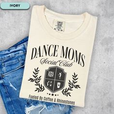 🩰☕Show Your Dance Mom Pride: Dance Moms Social Club TShirt 🪩Calling all dance moms! This cozy and stylish shirt is the perfect way to rep your squad, the Dance Moms Social Club! 🎁 Makes a great gift for the special dance mom in your life.  IMPORTANT Mockups are used for demonstration purposes only, and the final product may vary slightly in color & placement. ❤️SIZE & FIT: Comfort Colors Unisex Cotton Tee **Size up 1 or 2 if you like a cozy oversized fit. 💌 CARE INSTRUCTIONS: * Wash inside o Dance Mom Competition Shirt, Cotton Letter Print Tops For Dance, Cotton Tops With Letter Print For Dance, Fitted Cotton T-shirt For Dance Class, Cotton Tops With Letter Print For Dance Class, Cotton T-shirt With Letter Print For Dance, Cotton T-shirt With Letter Print For Dance Class, Cotton Hip Hop T-shirt For Dance, Hip Hop Dance Cotton T-shirt