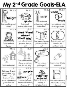 a printable worksheet for the 2nd grade goal - ela