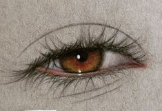 an eye with brown and orange colors on it