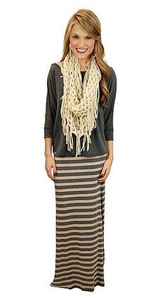 Can't Stripe Maxi Skirt  #shopbluedoor Trendy Stretch Maxi Skirt For Day Out, Fall Stretch Maxi Skirt For Day Out, Stretch Maxi Skirt For Fall Day Out, Casual Stretch Maxi Skirt For Fall, Stripe Maxi Skirt, Apostolic Clothing, Pentecostal Outfits, Apostolic Style, Pentecostal Fashion