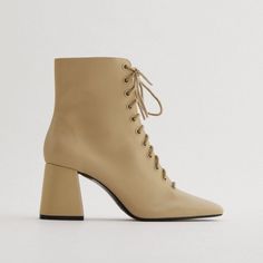 Classic Yet With Modern Vibes... Laced Ankle Boots Always On Trend ... Love Neutral Camel Color, Easily Match Most Outfits.. Heel Height 2.8 Inches.. Euro Size 37(6.5), 38(7.5), 39(8), 40(9), 41(10) Chic Lace-up Boots With Reinforced Heel For Spring, Chic Ankle-high Lace-up Boots Medium Width, Beige High Heel Lace-up Boots For Spring, Beige Ankle-high Lace-up Boots For Spring, Elegant Medium Width Lace-up Boots For Spring, Chic Beige Heeled Boots For Spring, Chic Beige Lace-up Boots With Round Toe, Chic Medium Width Ankle Lace-up Boots, Elegant Beige Lace-up Boots