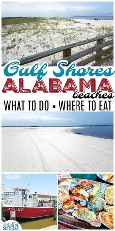 the cover of gulf shores, alabama and what to do where to eat