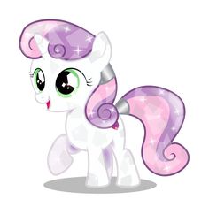 a little pony that is standing up with its eyes wide open and pink manes