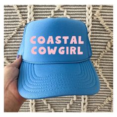 Coastal Cowgirl Trucker Hat Women's Trendy Trucker Hat Gifts for her Beach Hat River Hat Lake Life Hat  Trucker Hat Otto Trucker Hat Print is in pink ♥ One Size Fits All - Mesh Foam Snapback trucker Hat ♥ Do not bleach or iron directly onto the design ♥ Spot Clean Only ♥ Colors can vary from screen to screen - Please understand the actual color may vary slightly from your monitor or phone display  ♥ No refunds or exchanges since all orders are made once ordered but please contact me if you have Spring Beach Snapback Trucker Hat, Cute Trucker Hat For Beach In Spring, Cute Trucker Hat For Beach And Spring, Cute Trucker Hat For Beach Spring Season, Fun Trucker Hat For Beach In Spring, Cute Trucker Hat For Spring Beach, Cute Spring Beach Trucker Hat, Summer Beach Trucker Hat With Brim, Summer Cute Trucker Hat With Curved Brim