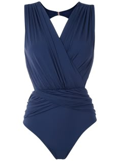 Shop Brigitte Lumma draped swimsuit with Express Delivery - FARFETCH Wrap Swimsuit, Best Swimsuits, Blue Swimsuit, Women's Swimwear, Swimwear Fashion, Wrap Style, Women Swimsuits, Beach Outfit, Bathing Suits