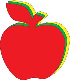 an apple is shown in red and yellow