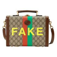 GUCCI Fake Not Series Alphabet Stripe Printing Logo Leather Logo Canvas handbag Unisex / Brown 633587-2GCAG-8280 Printing Logo, Canvas Handbags, Leather Logo, Print Logo, Stylish Sneakers, Perfect Pair, Alphabet, Gucci, Handbags