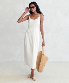 Jenni Kayne Women's Rhode Dress in Ivory Size Large Summer A-line Maxi Dress With Lined Bodice, Spring Midi-length Slip Dress With Lined Bodice, Sundress Style Lined Midi Dress For Brunch, Summer Beach Midi Dress With Fitted Bodice, Elegant Midi Dress With Fitted Bodice For Vacation, Feminine Lined Midi Dress For Summer, Feminine Lined Bodice Midi Dress For Summer, Feminine Summer Midi Dress With Lined Bodice, Chic Slip Dress With Fitted Bodice For Garden Party