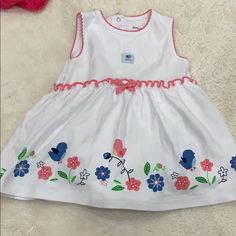 Nwot Absorba Dress With Built In Bloomers Cute White Dresses For Playwear, Playful White Cotton Dress, White Cotton Dresses For Playtime, White Cotton Dress For Playtime, Playful White Playwear Dress, White Sleeveless Dress For Playtime, White Casual Dress For Playwear, Casual White Dress For Playwear, White Spring Dress For Play