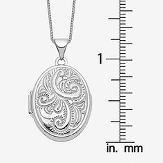 Features: Quick ShipJewelry Closure: Spring Ring ClaspLink Construction: SolidShape: OvalMetal Color: WhiteChain Length: 18 InchChain Width: .5 MillimetersPendant Length: 29mmPendant Width: 21mmChain Construction: BoxCare: Hand WashMetal: 14k White GoldNecklace Type: Locket NecklacesCountry of Origin: Imported White Gold Filigree Necklace In Oval Shape, White Gold Oval Filigree Necklace, Oval White Gold Filigree Necklace, Oval Filigree Necklaces For Formal Occasions, Oval White Gold Necklace With Intricate Design, Formal Oval Filigree Necklace, Oval Link Locket Necklace For Anniversary, Oval Filigree Necklaces For Anniversary, Oval White Gold Sterling Silver Locket Necklace